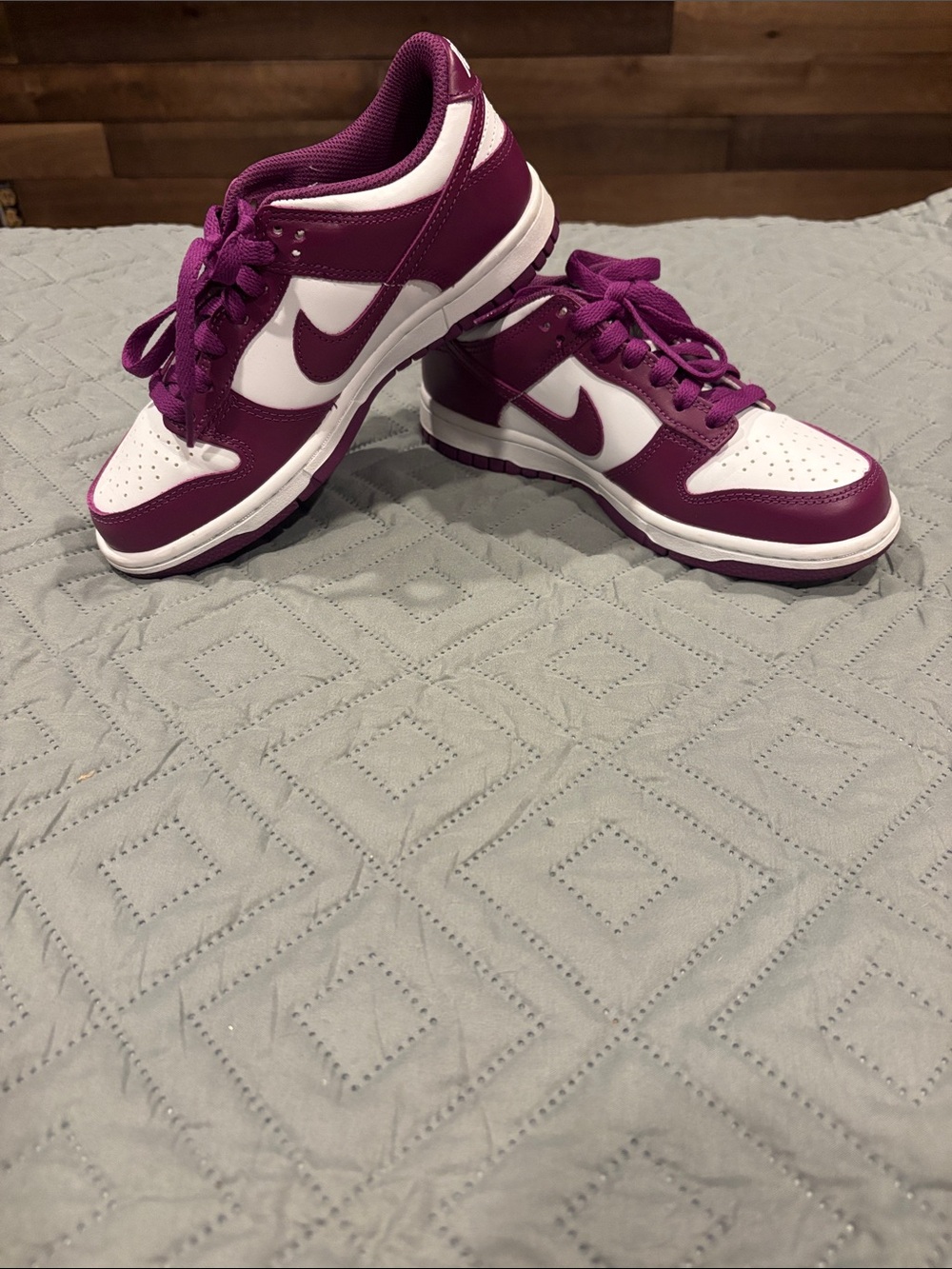 Nike Low-Top Sneakers in White and Plum